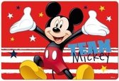 6x stuks 3D placemats Disney Mickey Mouse rood 42 x 28 cm - Onderleggers voor kinderen/jongens