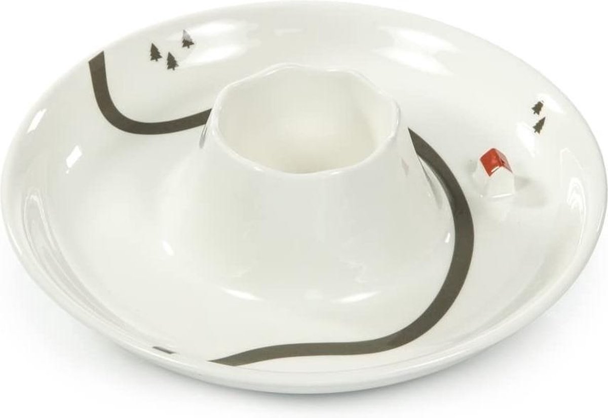 Suck Uk Schaal Vulkaan 25 X 6 Cm Keramiek Wit/grijs