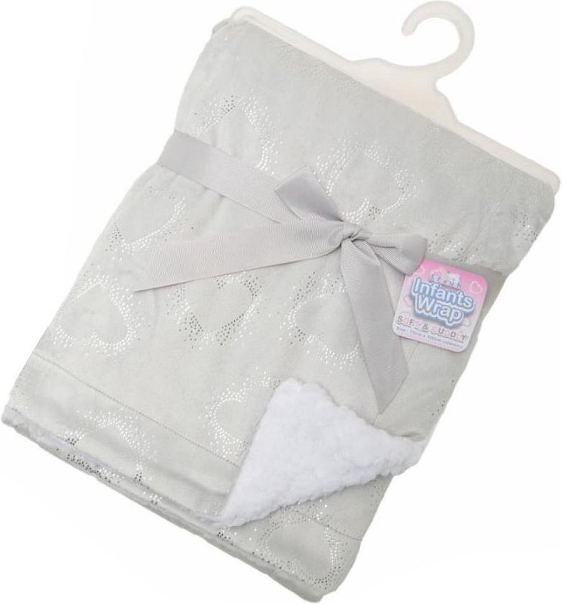 Soft Touch Dekentje Hartjes 75 X 100 Cm Polyester/sherpa Grijs