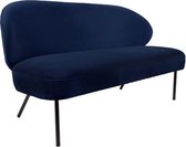 Leitmotiv Sofa Puffed 143 X 65 Cm Fluweel Donkerblauw