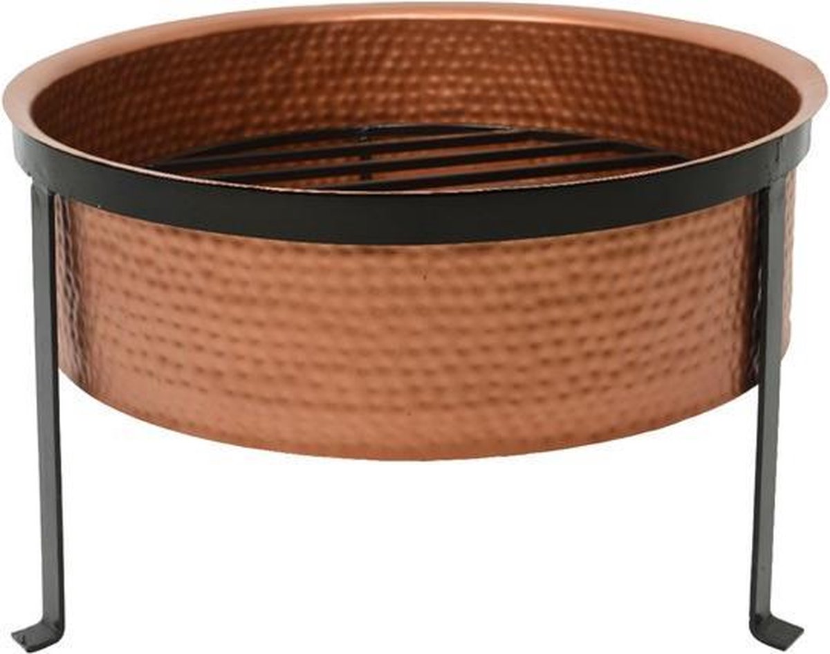 Vuurkorf - Terrashaard -Terraskachel - Vuurkorf schaal - Tuinhaard - Vuurmand - Vuurkorf buiten -  Ijzer met Standaard Koper - 56x37