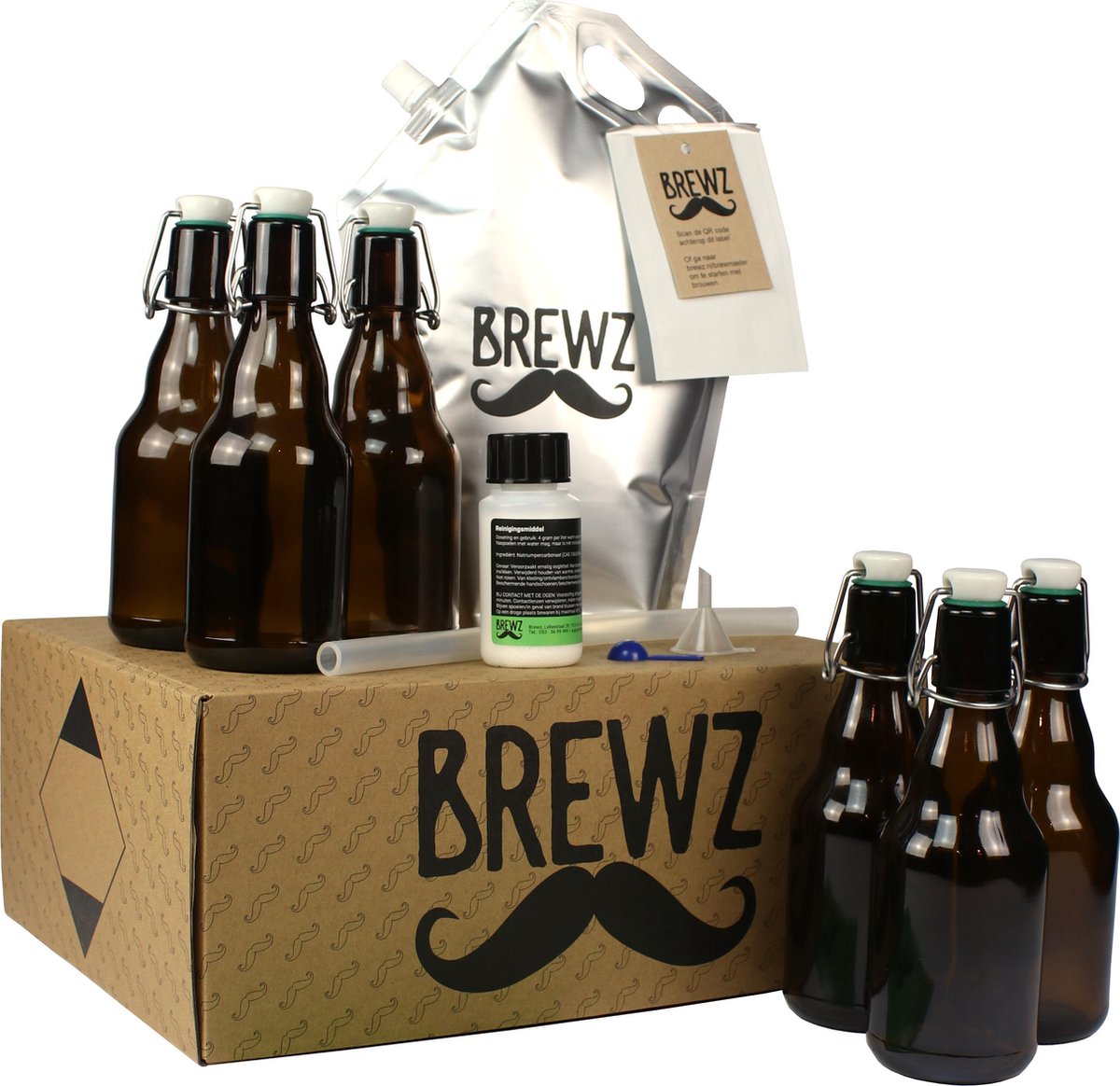 Zelf bier brouwen pakket IPA, inclusief beugelflesjes, etiketten, web-app, video instructie en sms -