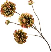 Viv! Home Luxuries Dahlia - extra groot - zijden bloem - groen rood - 90cm - topkwaliteit