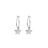 little star hoops - zilver