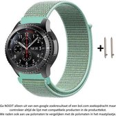 22mm Zee Groen Nylon Sporthorloge Bandje geschikt voor bepaalde 22mm smartwatches van verschillende bekende merken (zie lijst met compatibele modellen in producttekst) - Maat: zie foto - klittenbandsluiting – Green Nylon Strap - 22 mm