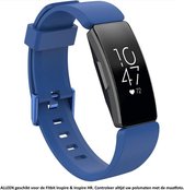 Blauw Siliconen Bandje geschikt voor Fitbit Inspire / Inspire 2 / Inspire HR – Maat L – blue rubber smartwatch strap - Polsbandje
