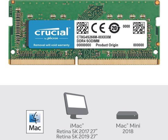 Crucial 8GB DDR4-2666MHz SODIMM RAM-geheugen - compatibel met Apple iMac Macbook Pro en Mac mini - Crucial