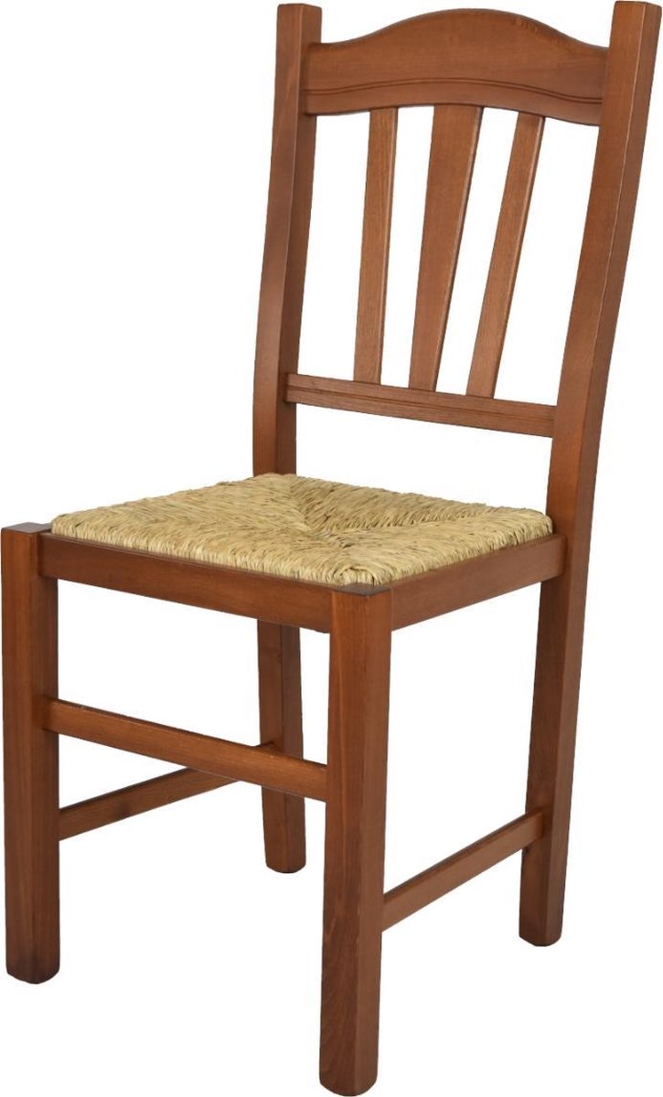 Tommychairs Silvana - Eetkamerstoel - 1 Stuk - Licht Walnoot - Rotan