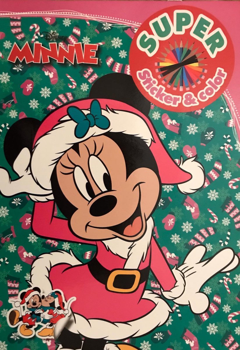 Disney Minnie Mouse super stickerboek & kleurboek - Kleuren - Stickers - Kleurboek voor kinderen - Kerst - Winter - Schoencadeautjes - Sinterklaas cadeau
