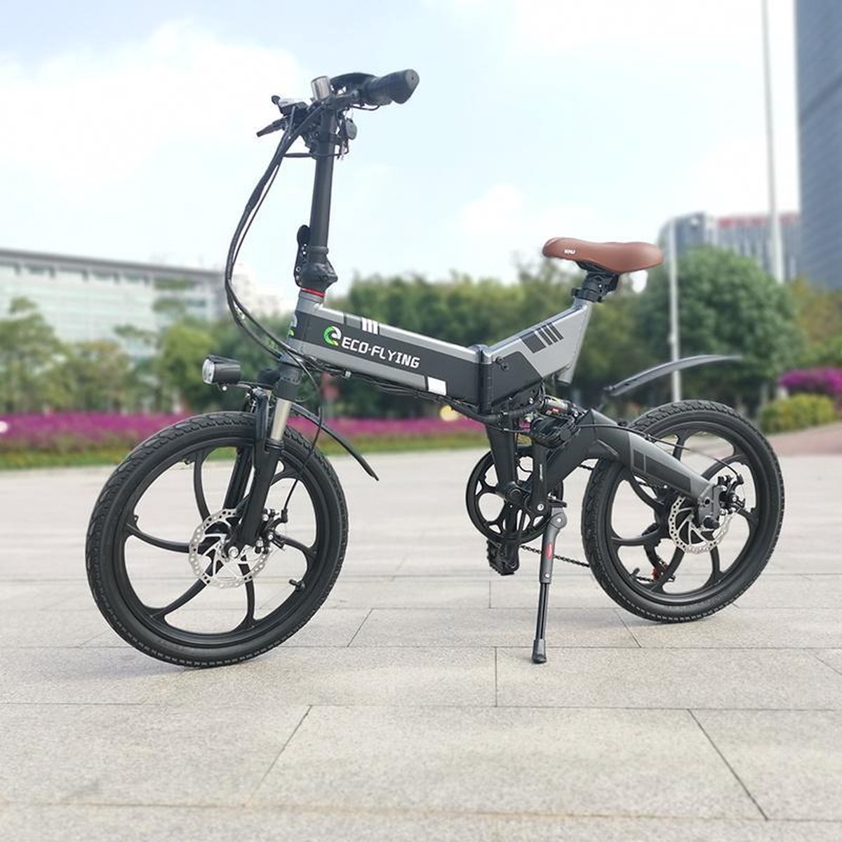 Elektrische fiets - Elektrische Vouwfiets - Eco Flying F501 - Zwart /Grijs