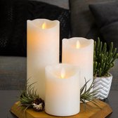 MovinFlame-LED Kaarsen-Ivoor-Set 3 stuks-Met Bewegende Vlam-100% echte WAX-Timer-Afstandsbediening-Kind-Senioren-Dier-Vriendelijk