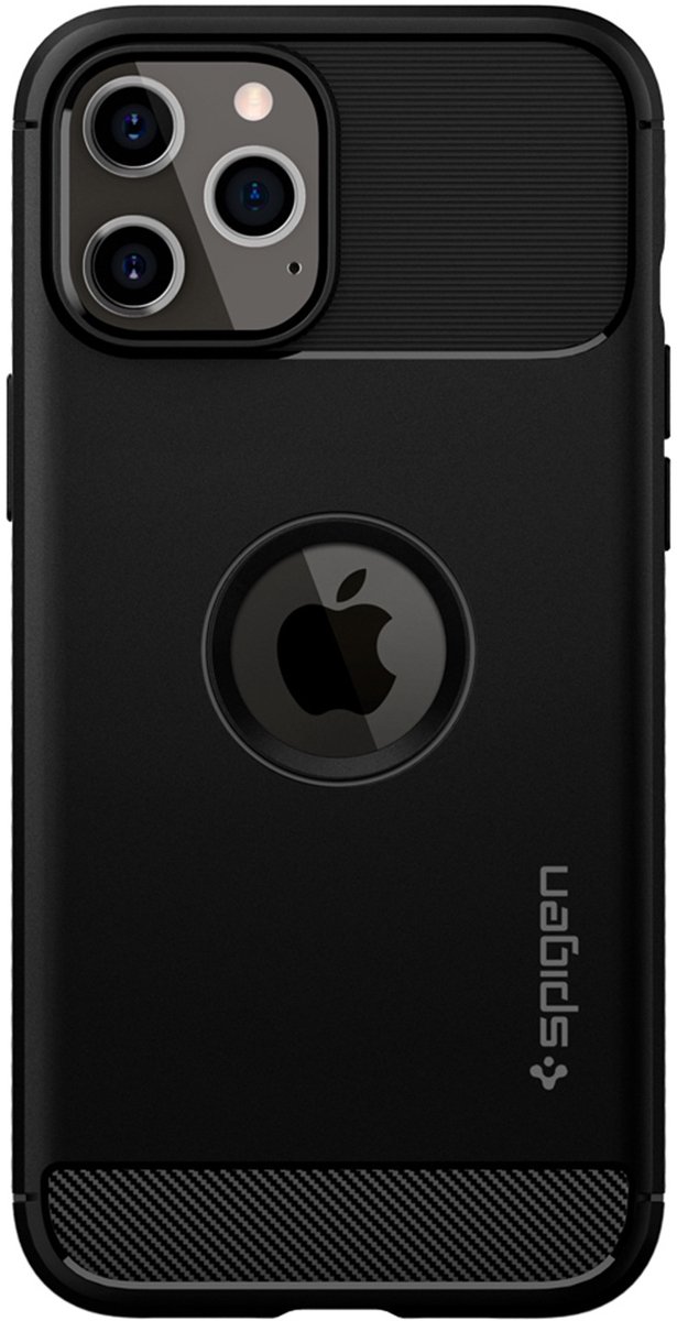 Spigen Rugged Armor Air Cushion Technology hoesje voor iPhone 12 Pro Max - zwart
