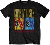 Guns N' Roses Heren Tshirt -M- Use Your Illusion World Tour Zwart