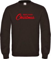 Kerst sweater zwart XXL - Merry fuckin' Christmas - rood glitter - soBAD. | Kersttrui soBAD. | kerstsweaters volwassenen | kerst hoodie volwassenen | Kerst outfit | Foute kerst truien