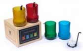 Matte gekleurde theelichthouders - Inclusief theelichtjes - Set van 4 - Upcycled - IWAS Products