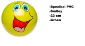 Smiley voetbal pvc groen 23 cm - voetbal kids sport emoticon sinterklaas