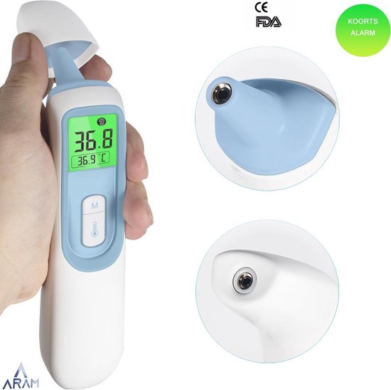 Thermomètre Frontal Adulte IDOIT Thermometre Infrarouge avec Alerte Fièvre  2 en 1 Thermometre sans contact frontal avec Fonct