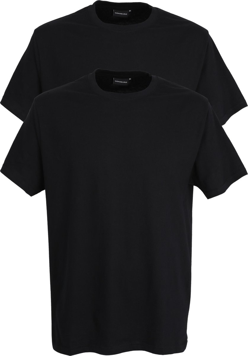 Gotzburg heren T-shirts regular fit O-hals (2-pack) - zwart - Maat: S