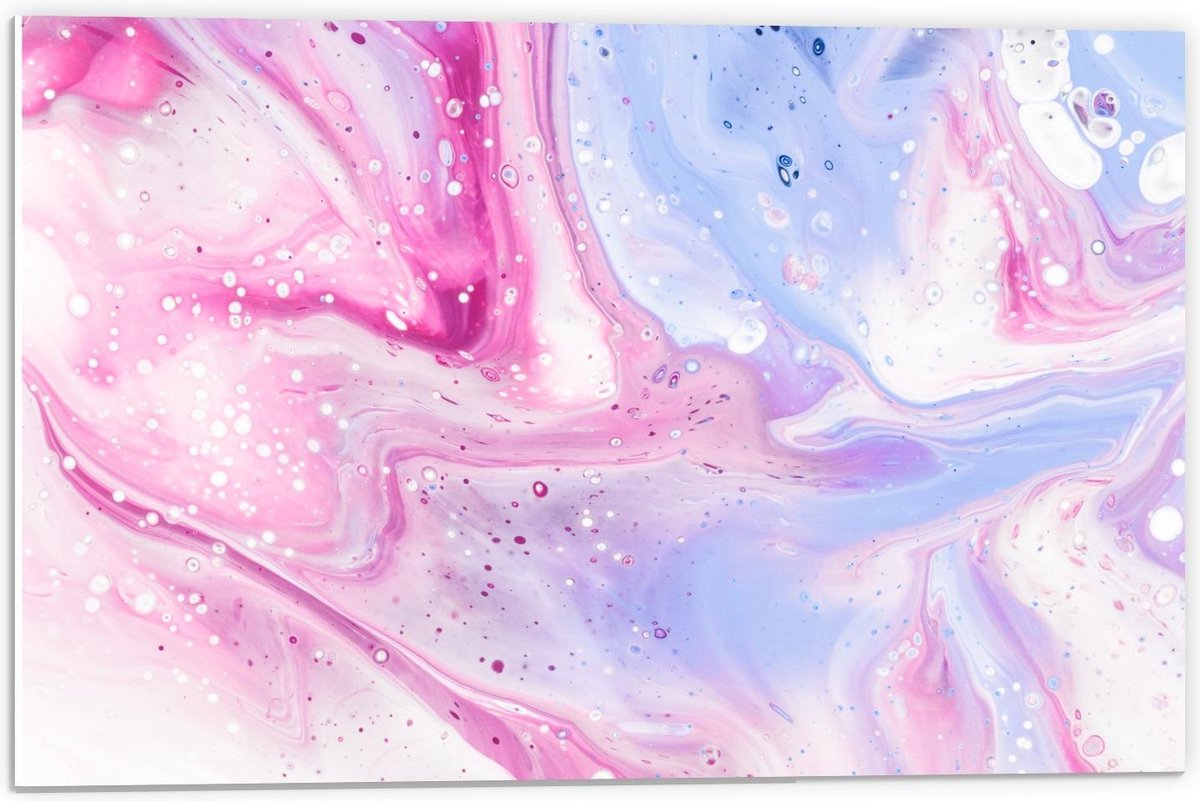 Forex - Roze/Blauwe Pastelverf - 60x40cm Foto op Forex