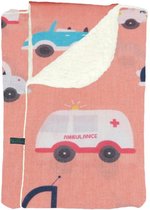 Handgemaakte Wiegdeken met auto's - On My Way! - 75x100cm - Unieke Noddles wiegdeken