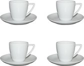 Lubiana Classic Koffie Kop en schotel - Tas en ondertas - 15 cl - Set van 4