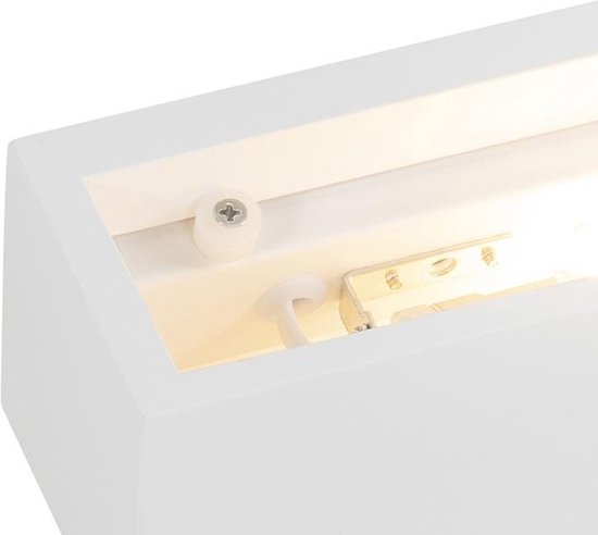 QAZQA santino_novo - Moderne Wandlamp voor binnen - 1 lichts - D 7.8 cm - Wit - Woonkamer | Slaapkamer | Keuken