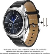 22 mm zwart kunstlederen bandje voor Samsung, Asus, LG, Kronoz, Seiko, Pebble - magneetsluiting – Black eco-leather smartwatch strap - Gear S3 - Zenwatch - Kunstleer