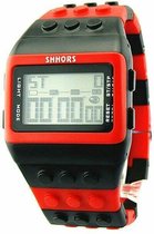 design LED Digitaal Sport Watch Zwart / Rood
