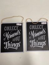 decoratief wandbord met tekst moments - 2 stuks