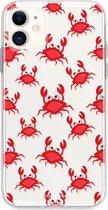 Fooncase Hoesje Geschikt voor iPhone 12 - Shockproof Case - Back Cover / Soft Case - Crabs / Krabbetjes / Krabben