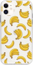 Fooncase Hoesje Geschikt voor iPhone 12 - Shockproof Case - Back Cover / Soft Case - Bananas / Banaan / Bananen
