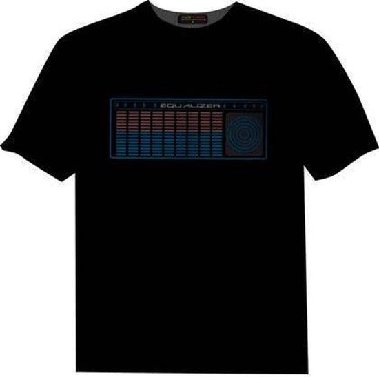 LED T-shirt Equalizer - Zwart - Special Equalizer - Maat XXL