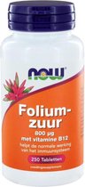 Now Foods - Foliumzuur 800 μg - Met Vitamine B12 - 250 Tabletten