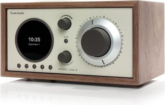 Tivoli Audio - Model One+ - DAB+ Wekkerradio met Bluetooth - Walnoot/Beige  | bol.com