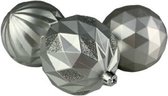 3D Kerstballen - Zilver - Mat - Kunststof - ⌀ 7 cm - Assorti