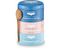 Justea - Herbal Tea Trio – Losse Kruidenthee Set – Chamomile Dream, Little Berry Hibiscus & Peppermint Detox
