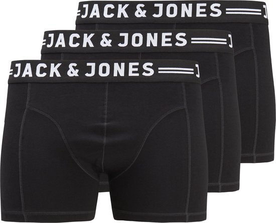 Drie zwarte boxerbroekjes met witte 'JACK & JONES' band.