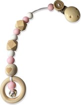 Wagenhanger by Le Beau |Maxi Cosi | Hanger| Wagenspanner baby | Wagenspanner hout| Roze |