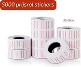 Levay ® Prijsrol stickers - Prijsrollen voor prijstang  - 23 x 15mm - 5000 stuks