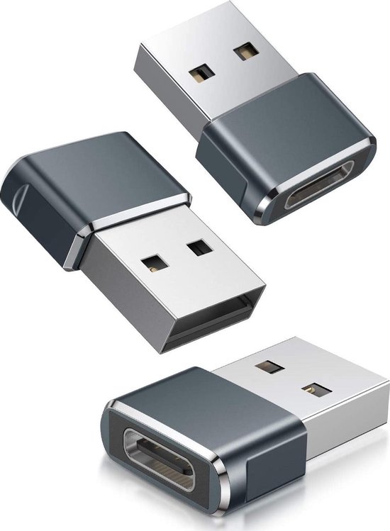 USB C aansluiting op USB-stekker adapter (3 stuks) Type C naar USB A  laadkabel adapter... | bol.com