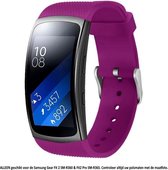 Paars bandje geschikt voor Samsung Gear Fit 2 SM-R360 & Fit2 Pro SM-R365 – Maat: zie maatfoto - horlogeband - polsband - strap - siliconen - rubber - purple
