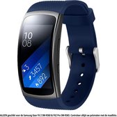 Blauw bandje voor Samsung Gear Fit 2 SM-R360 & Fit2 Pro SM-R365 – Maat: zie maatfoto - horlogeband - polsband - strap - siliconen - rubber - blue