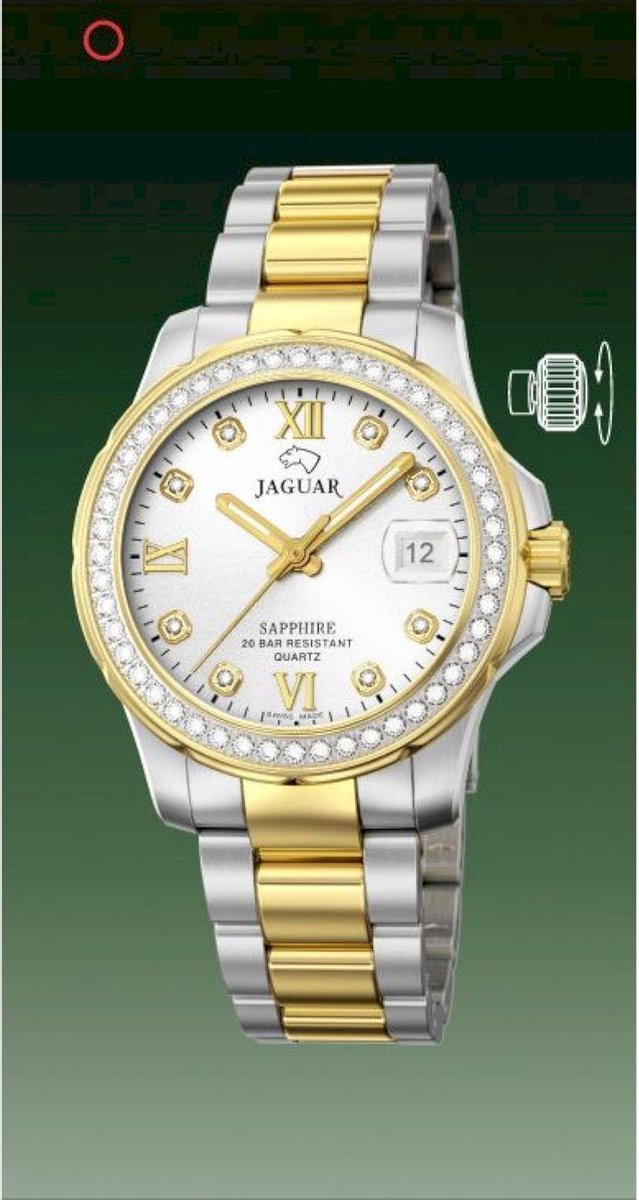 Jaguar Executive Diver Ladies Horloge - Jaguar dames horloge - Bicolor - diameter 34.5 mm - roestvrij staal