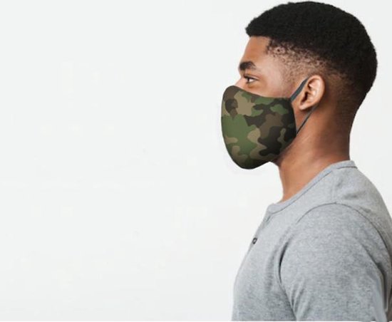 BEE SEEN | Army 3D | mondkapjes | mondmaskers | wasbaar | niet medisch mondmasker |  aansluitende mondkapjes | comfortabele mondkapjes