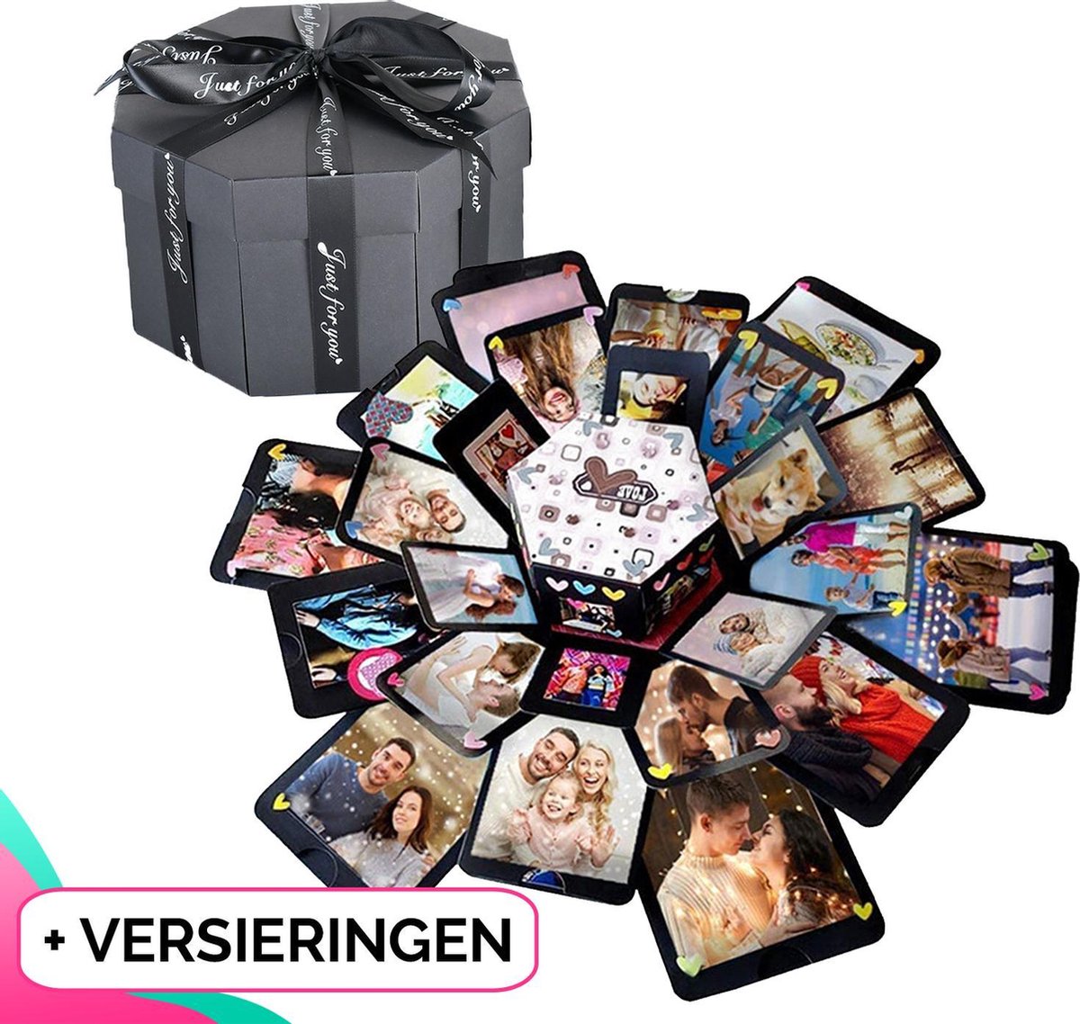 Scherm Aas voordelig Explosion Box Deluxe - Inclusief Versierpakket & Gevouwen - Explosie Foto  Doos - Gift... | bol.com