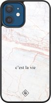 iPhone 12 hoesje glass - C'est la vie | Apple iPhone 12  case | Hardcase backcover zwart