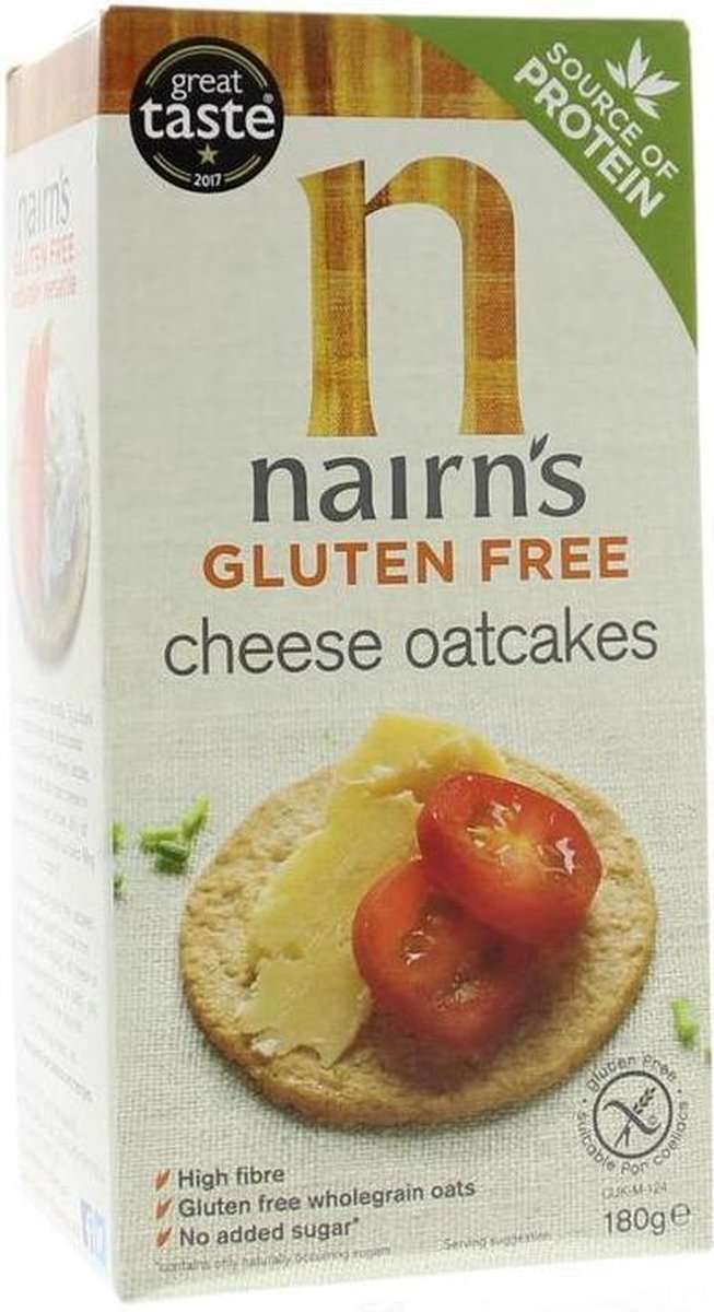 Nairns Gluten Free Cheese Oatcakes 33% Extra 180g Pack Of 1