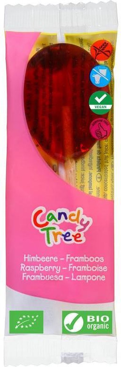 Raspberry Flavoured Lollipops Gluten-free Bio 13 G - Candy Tree