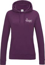 FitProWear  Hoodie Dames - Donker paars  - Maat M - Dames  - Trui - Slim Fit - Slim Fit Trui - Getailleerde trui - Trui getailleerd - Sporttrui - Sweater - Hoodie - Katoen / Polyester - Trui Capuchon - Sportkleding -