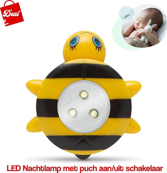 Deal LED Nachtlamp Met Push Aan & Uit Schakelaar - Bijtje